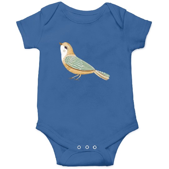 Folk art little fancy bird Onesies
