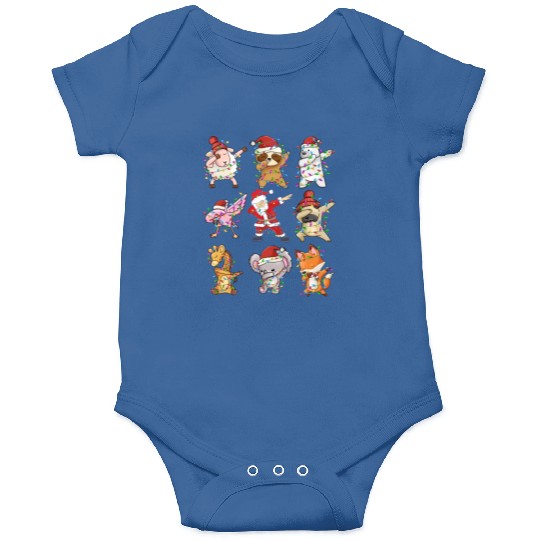 Dabbing Santa Animal Friends Christmas Kids Boys Onesies