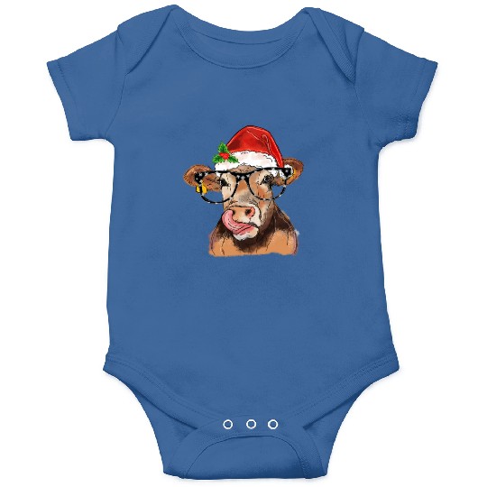 Cow With Santa Hat Cow Lover Christmas Pajamas Cow Onesies