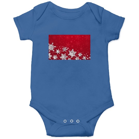 Modern Red Snowflakes Pattern Onesies