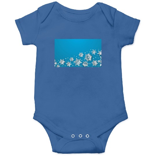 Modern Snowflakes Blue Onesies