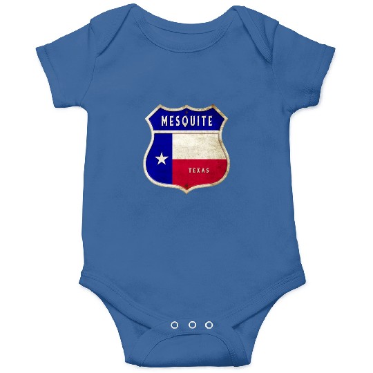Mesquite Texas Crest Flag Design Onesies
