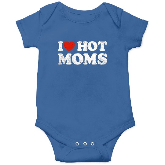 I Heart Hot Moms Y2K Adult Humor Distressed I Onesies