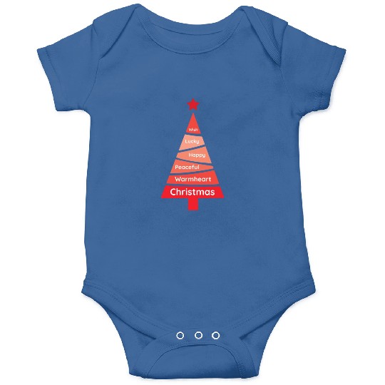 Minimalist Red Christmas Pine Wish Onesies