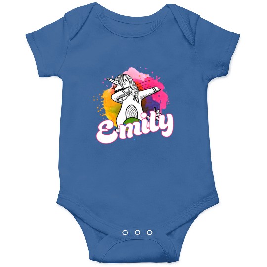 EMILY - Beautiful name with dabbing unicorn Onesies