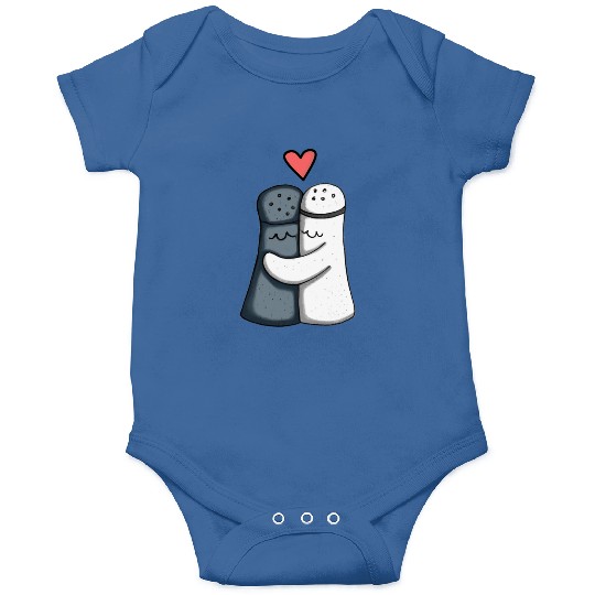 Salt and Pepper Hugging Love : Funny illustration Onesies