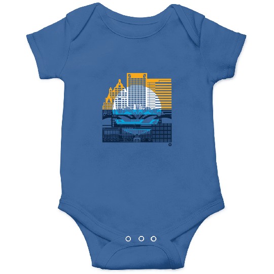 Milwaukee Skyline Squared Milwaukee Peoples Flag D Onesies