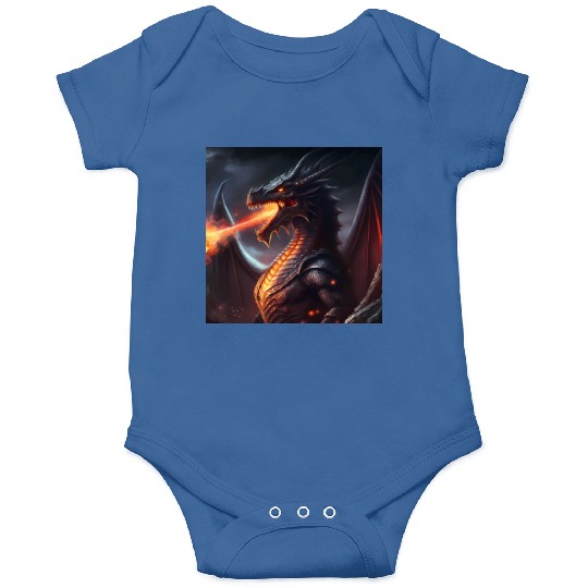 Dark Fantasy fire breathing dragon version 2 Onesies