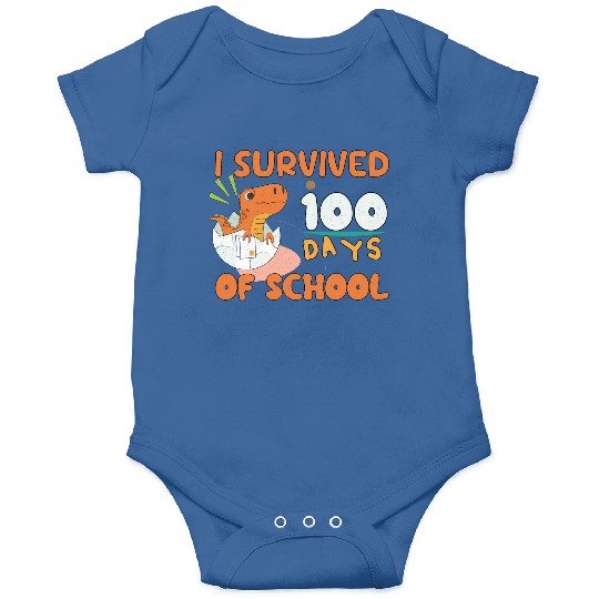 I Survived 100 Days Of School, Funny gift For Kids Onesies