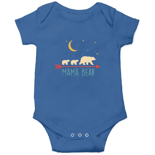 Retro Mama Bear With 2 Cubs Onesies