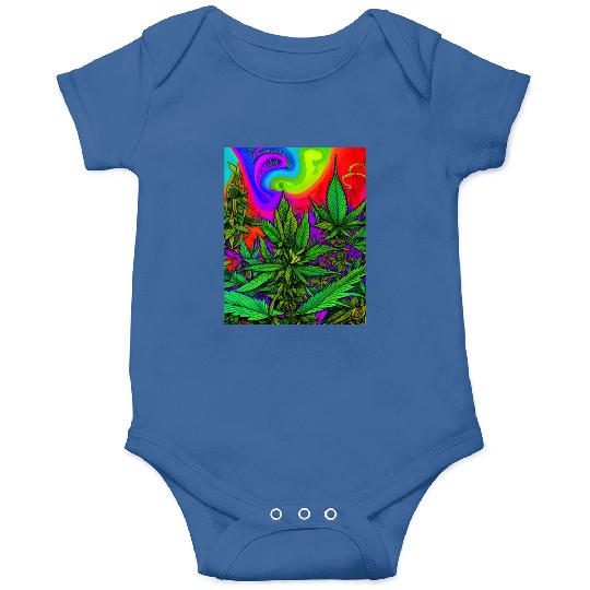 Psychedelic cannabis land Onesies