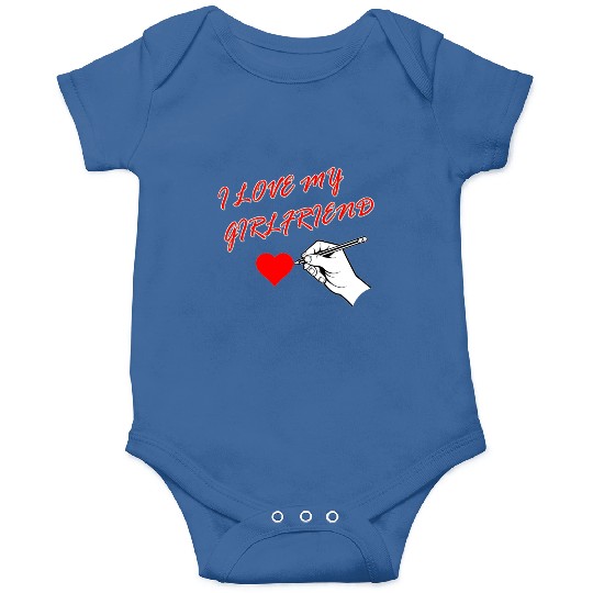 i love my girlfriend red Onesies