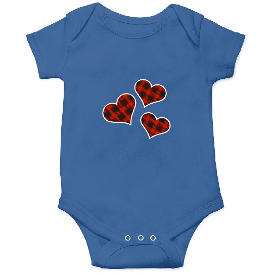 Buffalo Plaid Hearts Onesies