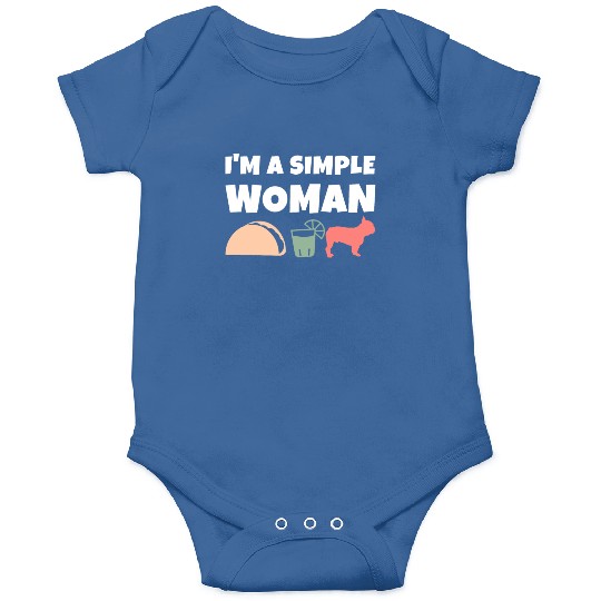 I'm A Simple Woman Tacos Tequila French Bulldog Onesies