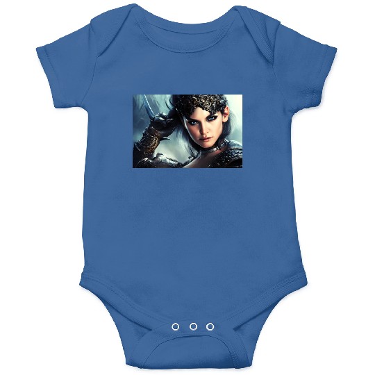 Warrior princess wearing gothic plate fantasy art Onesies