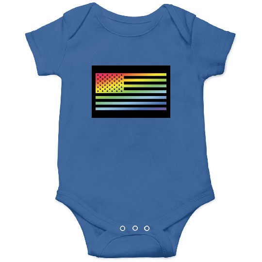 Stars And Stripes / Rainbow Flag (USA / Poster) Onesies