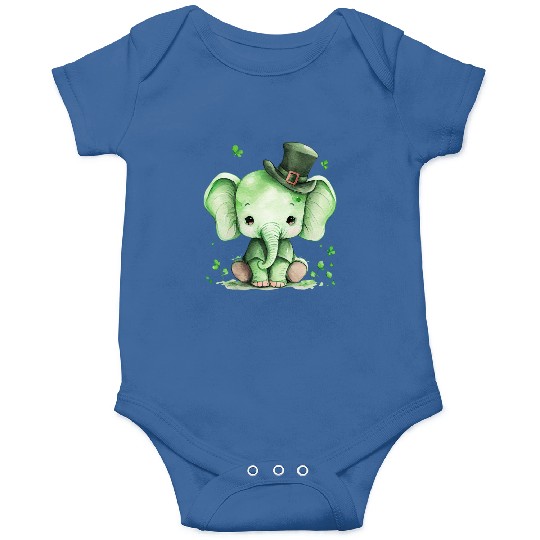 St Patrick's Day Irish Cute Elephant Saint Patrick Onesies