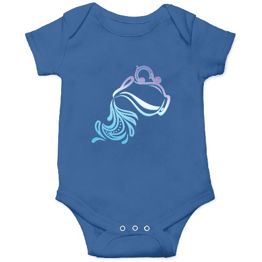 Aquarius Zodiac Air Sign Water Bearer Logo Onesies