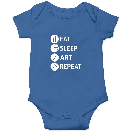 Funny Eat Sleep Art Repeat Artist Creative Gift Onesies