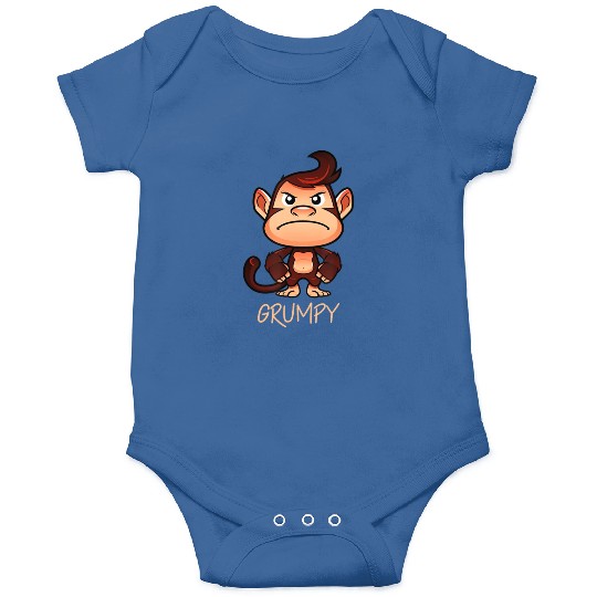 Grumpy Monkey Meme Aesthetic Bad Mood chimpanzee Onesies