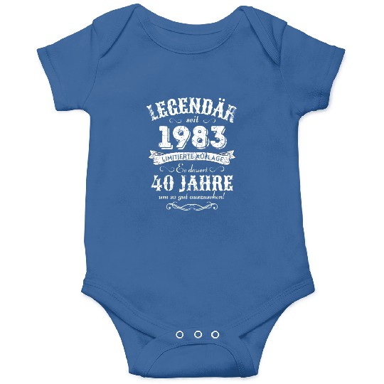 40th Birthday Vintage 1983 Onesies