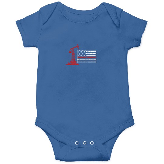 Oilfield Oil Drilling Us Flag Onesies