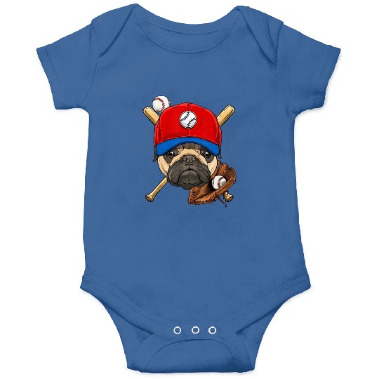 Baseball Player Coach Pug Dog Lover Pug Mom Onesies