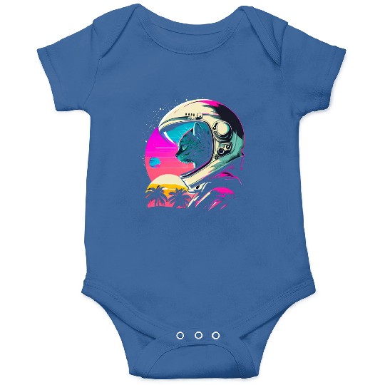 Aesthetic Vaporwave Space Cat 80s 90s Astronaut Onesies