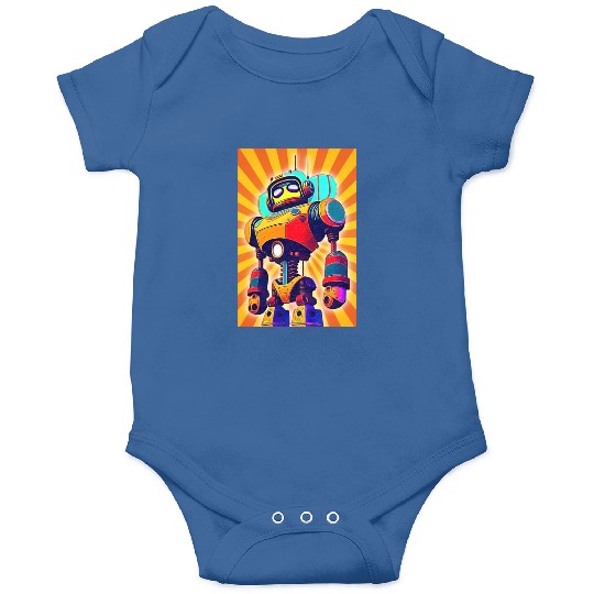 super hero cartoon iron man robot Onesies