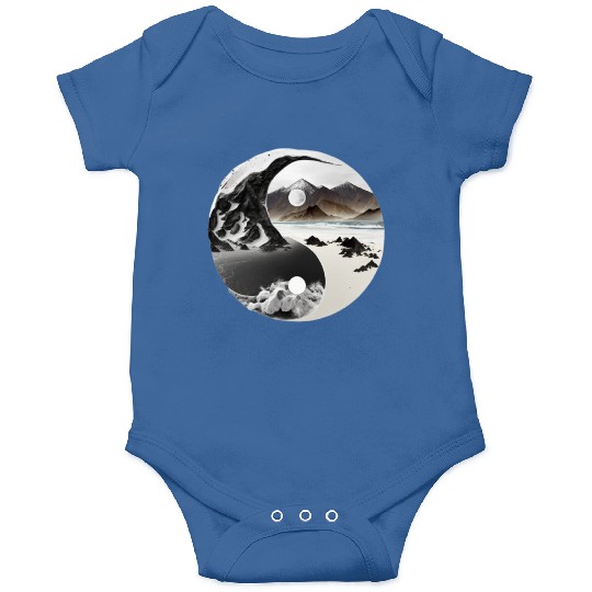 Ying Yang - mountains - beach Onesies