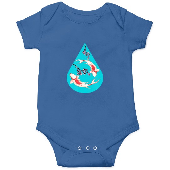 Serenity Koi Fish Raindrop Cheri Blossom Zen Onesies