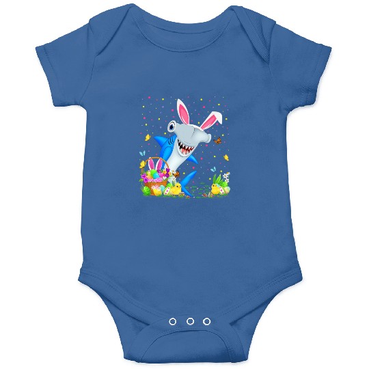 Shark Fish Easter Egg Hunting Hammerhead Shark Eas Onesies