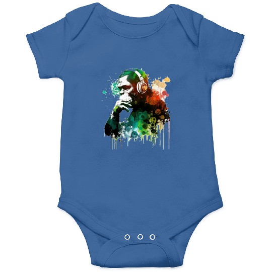 Banksy DJ Monkey Thinker Onesies