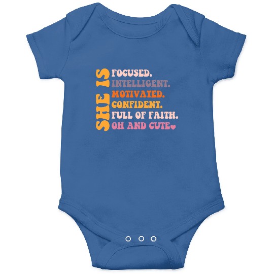 She Is Focused Intelligent Motivated Confident Onesies