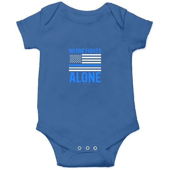No One Fights Alone Thin Blue Line Police Onesies
