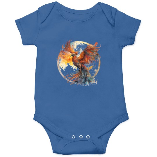Fire Phoenix Watercolor Clipart Onesies
