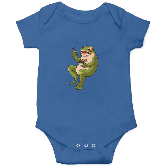 Toad Frog eating Ramen Soup Design for a Frog Onesies