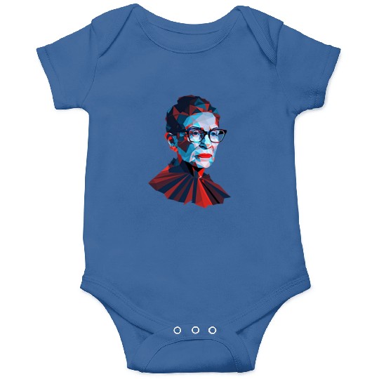 Ruth Bader Ginsburg low polygon design red blue Onesies