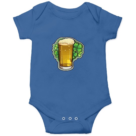 Irish Beer with Shamrock Leaf Onesies