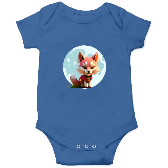 Wolf howling at the moon graphic Onesies
