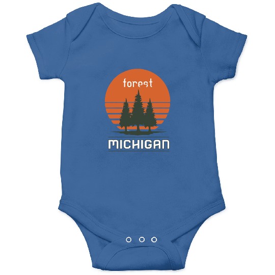 Michigan forest Sunset Onesies