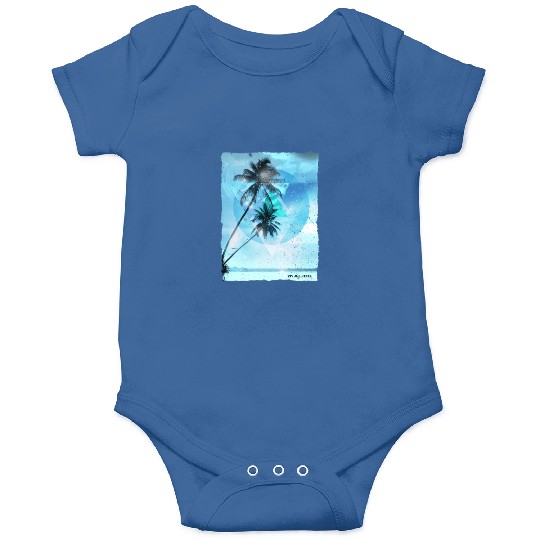 Artistic Malibu California Palm Tree Vacation Onesies