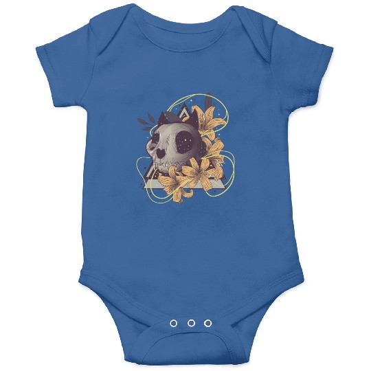 Cat Floral Skull Onesies