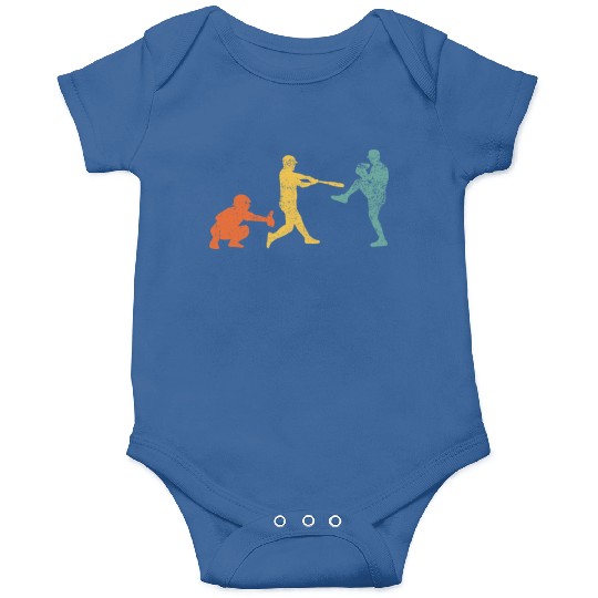 Baseball Catcher Pitcher Batter Vintage Onesies