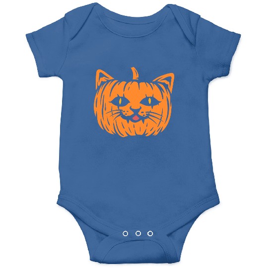 Scary Cat Pumpkin Halloween Onesies