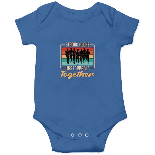 Cross Country Strong Alone Unstoppable Retro Race Onesies