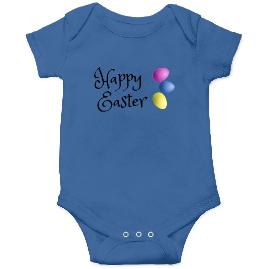 Happy Easter colored eggs design Onesies