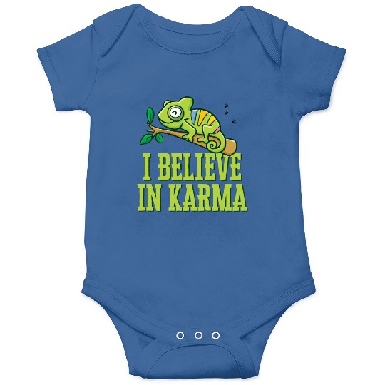 Happy Green Chameleon Karma Believer Onesies