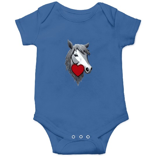 Horse with a heart Onesies