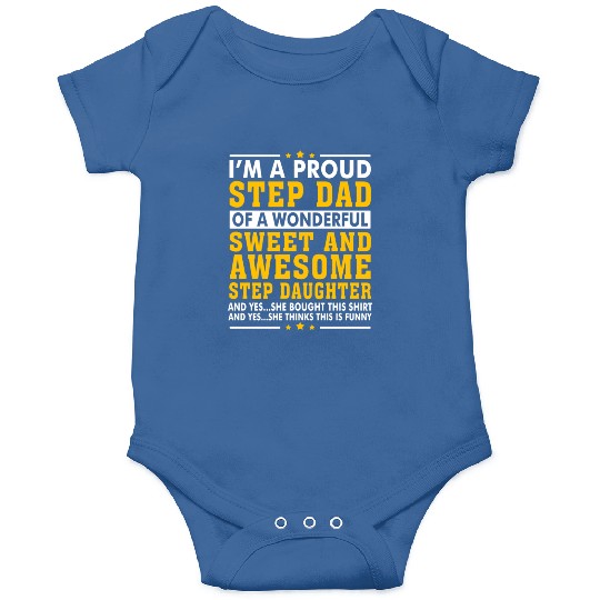 Funny Step Dad Onesies Fathers Day Gift Step Daughte